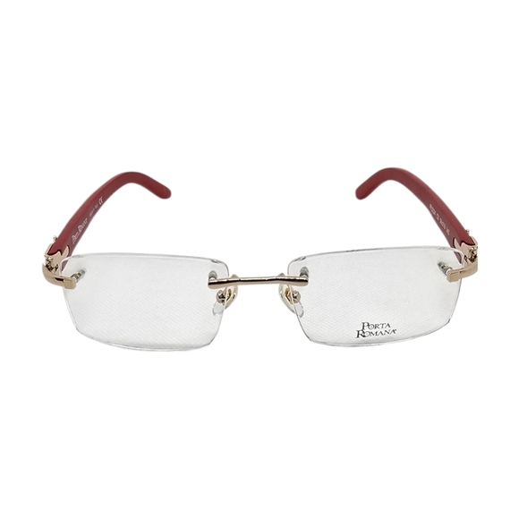 Porta Romana Red WOOD Eyeglasses with Case main image 3